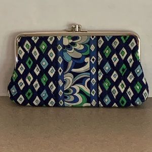 Vera Bradley Mediterranean Blue Kiss Lock Wallet